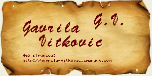 Gavrila Vitković vizit kartica